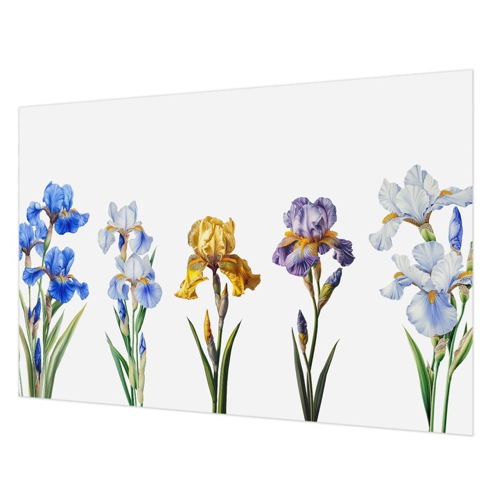 Dekor Tapéta, Wallfluent, Írisz virágok, Kék, 152 x 104 cm, Nem Szőtt, Falra, 010100060030000285205