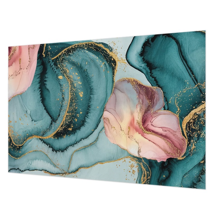 Tapéta Vlies Fali Dekoráció, Wallfluent, Művészi hullámok, Kék, 152 x 104 cm, Nem Szőtt, Stílusos, 010100060030000284902