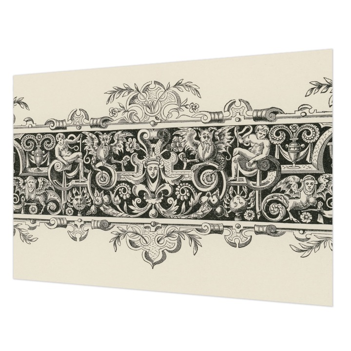 Dekor Tapéta, Wallfluent, Mitológiai motívumok, Fekete és fehér, 152 x 104 cm, Vlies, Falra, 010100060030000285268