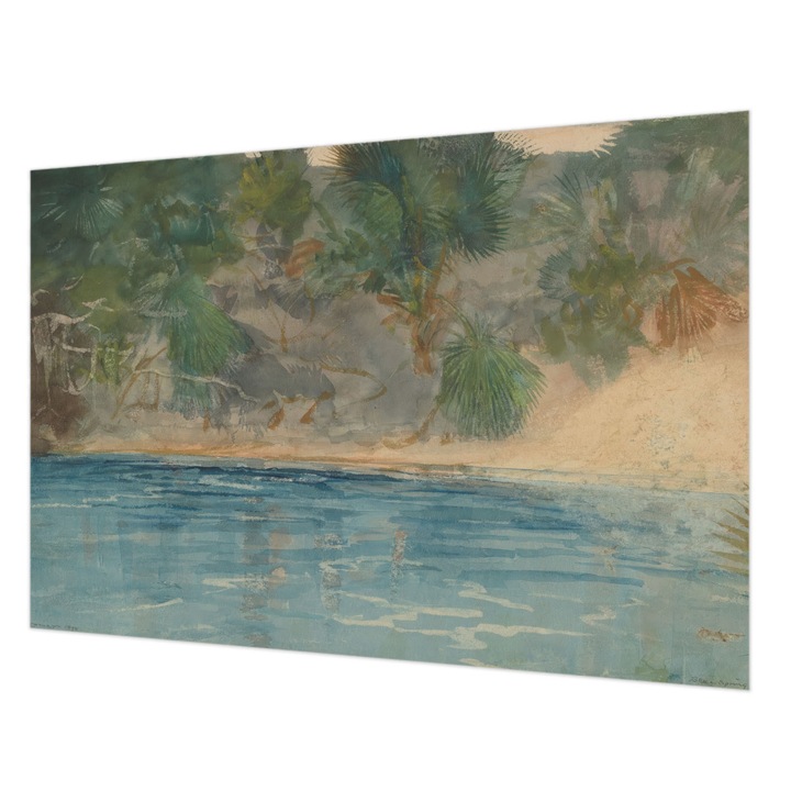 Tapéta Falra, Wallfluent, Trópusi part, Zöld, 152 x 104 cm, Nem Szőtt, Modern Dizájn, 010100060030000285288