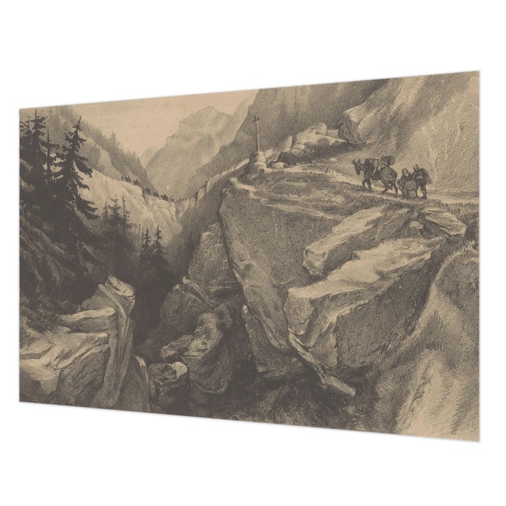 Tapéta Falra, Wallfluent, Festői hegyek, Szürke, 152 x 104 cm, Vlies, Előszobába, Hálószobába, 010100060030000285303