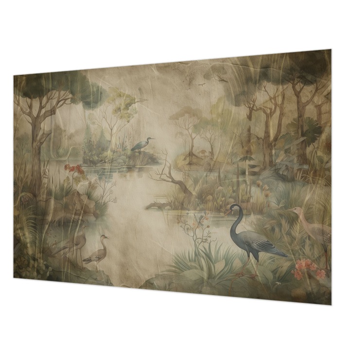 Tapéta Vlies Fali Dekoráció, Wallfluent, Erdei jelenet, Bézs, 152 x 104 cm, Nem Szőtt, Élénk Színek, 010100060030000285340