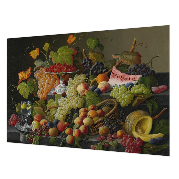 Tapéta Falra, Wallfluent, Gyümölcsösszetétel, Fehér, 152 x 104 cm, Vlies, Modern Tapétatekercs, 010100060030000285408