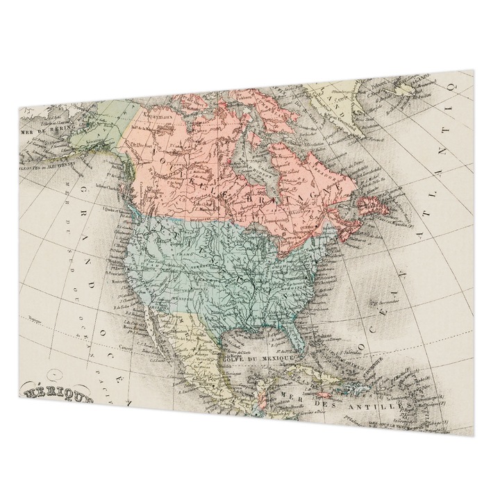 Fotótapéta Falra, Wallfluent, Történelmi térkép, Barna, 152 x 104 cm, Nem Szőtt, Könnyen Felszerelhető, 010100060030000285429