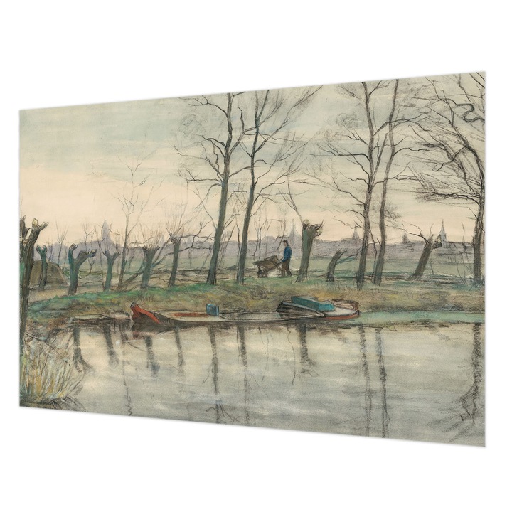 Tapéta Vlies Fali Dekoráció, Wallfluent, Téli táj, Szürke, 152 x 104 cm, Nem Szőtt, Klasszikus, 010100060030000285453