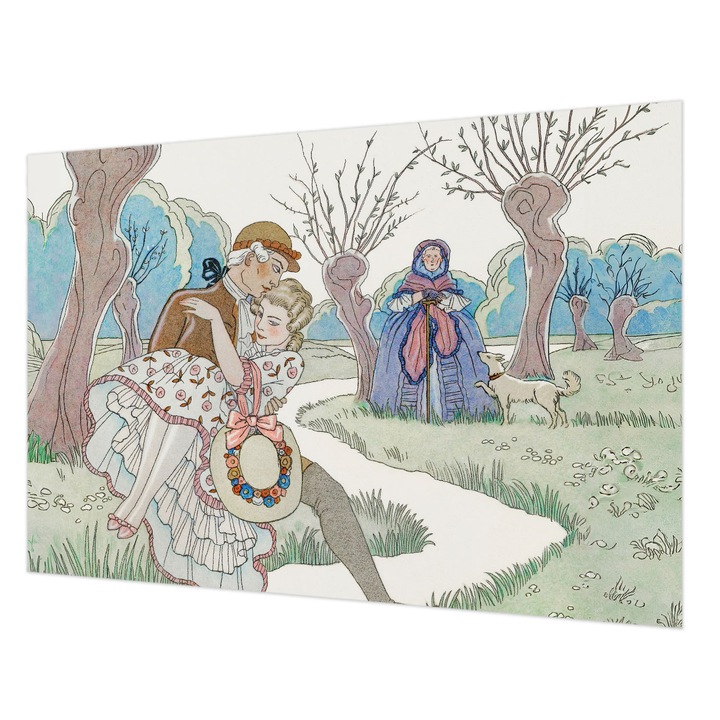 Dekor Tapéta, Wallfluent, Romantikus jelenet, Fehér, 152 x 104 cm, Nem Szőtt, Modern Belsőépítészeti Dekoráció, 010100060030000285469