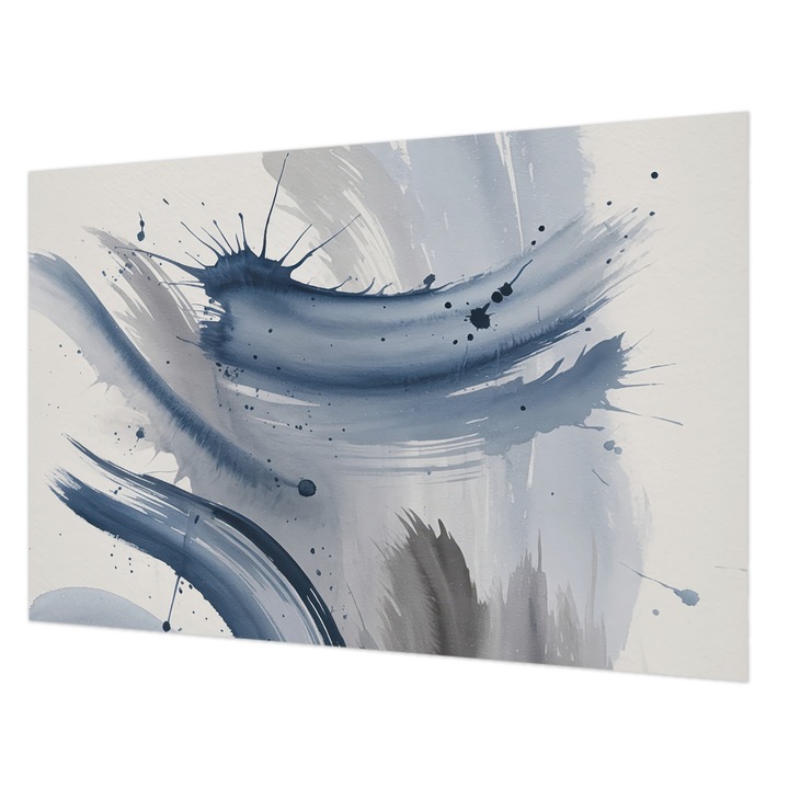 Fotótapéta Falra, Wallfluent, Művészi ecsetvonások, Kék, 104 x 70 cm, Nem Szőtt, Modern Tapétatekercs, 010100060020000284888