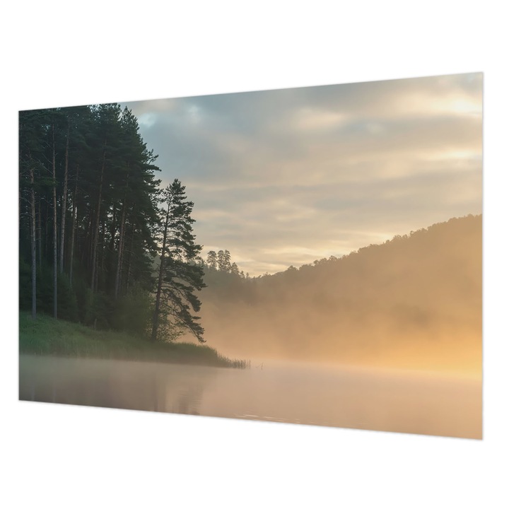 Tapéta Vlies Fali Dekoráció, Wallfluent, Ködös reggel, Zöld, 104 x 70 cm, Nem Szőtt, Élénk Színek, 010100060020000284932