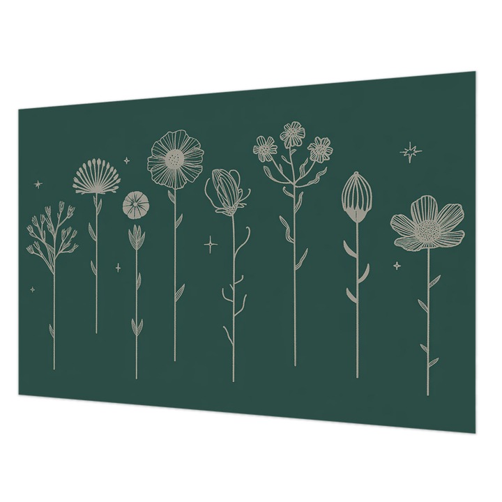 Tapéta Falra, Wallfluent, Finom virágok, Zöld, 104 x 70 cm, Nem Szőtt, Élénk Színek, 010100060020000284987