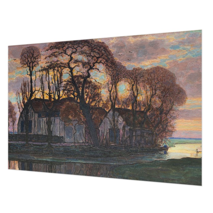 Dekor Tapéta, Wallfluent, Esti tájkép, Szürke, 152 x 104 cm, Vlies, Fali Dekoráció, 010100060030000285583