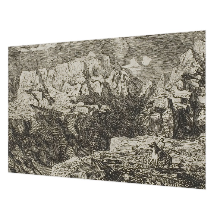 Tapéta Falra, Wallfluent, Hegyi táj, Szürke, 152 x 104 cm, Nem Szőtt, Nappaliba, Szobába, 010100060030000285632