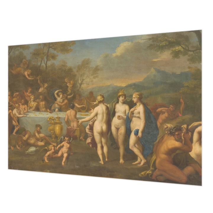 Tapéta Falra, Wallfluent, Ősi lakoma, Szürke, 152 x 104 cm, Vlies, Előszobába, Hálószobába, 010100060030000285633