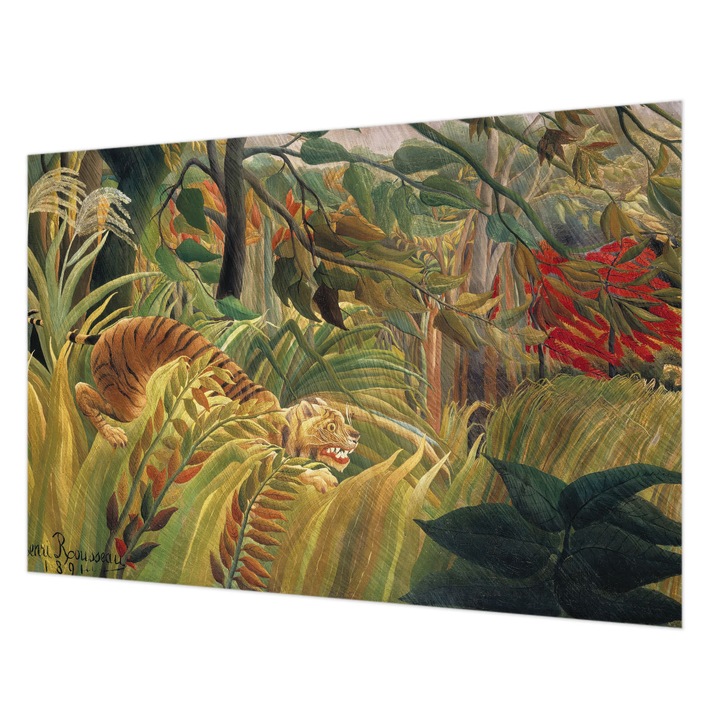 Fotótapéta Falra, Wallfluent, Egzotikus tigris, Zöld, 152 x 104 cm, Vlies, Fali Dekoráció, 010100060030000285646