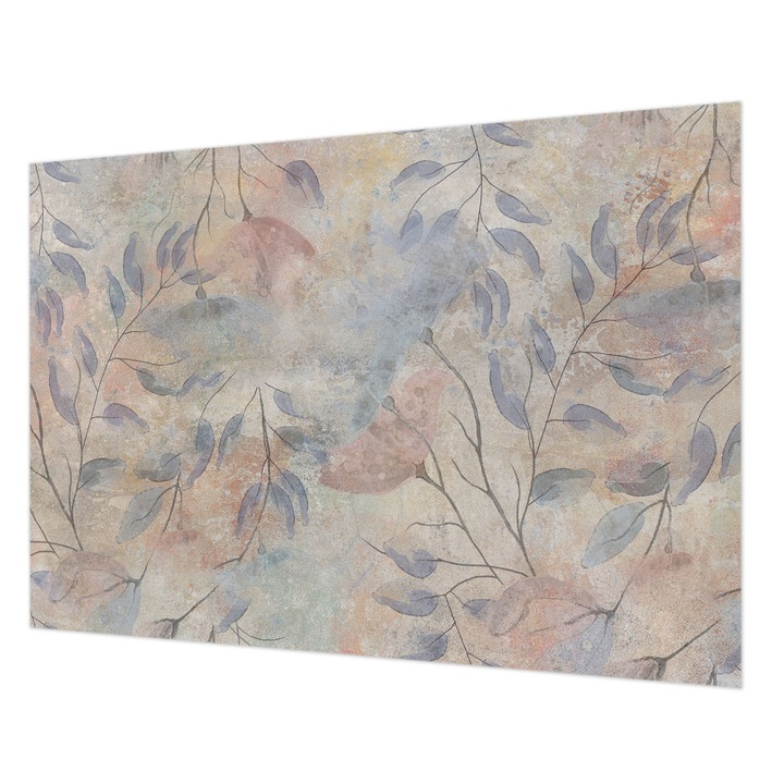 Fotótapéta Falra, Wallfluent, Absztrakt levelek, Szürke, 208 x 146 cm, Vlies, Dekoráció, 010100060040000282757