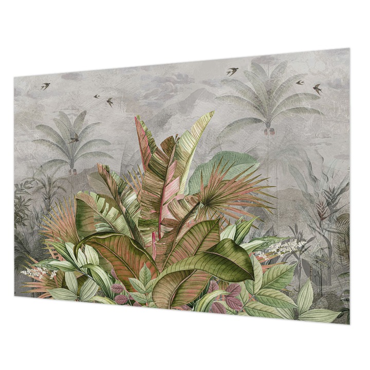Fotótapéta Falra, Wallfluent, Egzotikus dzsungel, Szürke, 208 x 146 cm, Nem Szőtt, Nappaliba, Szobába, 010100060040000282760