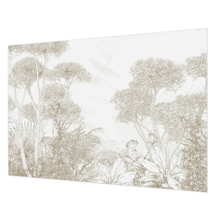 Fotótapéta Falra, Wallfluent, Trópusi növényzet, Fehér, 208 x 146 cm, Vlies, Előszobába, Hálószobába, 010100060040000282762