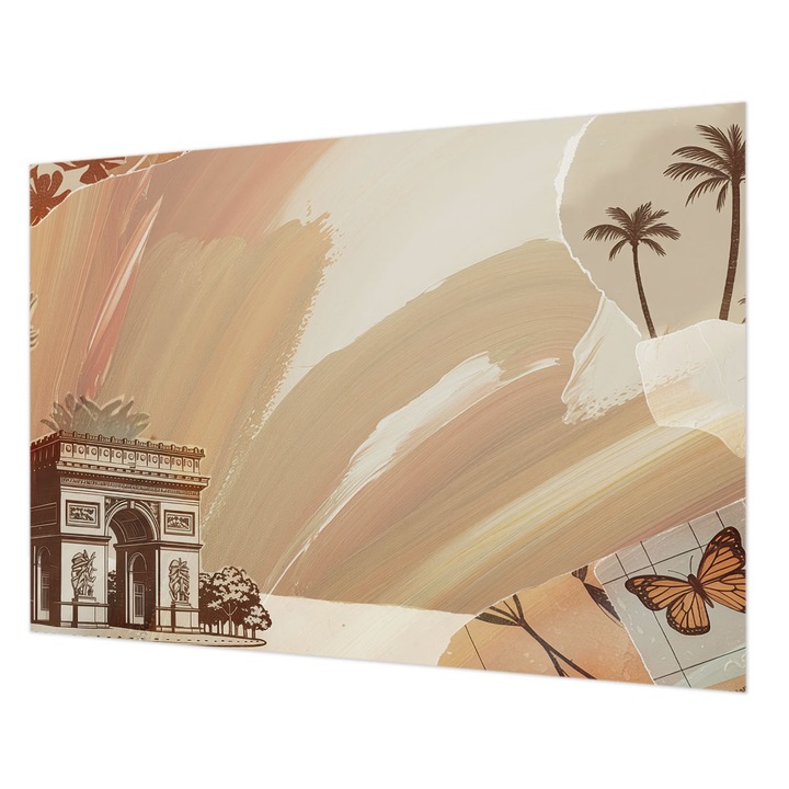 Dekor Tapéta, Wallfluent, Egzotikus utazás, Bézs, 208 x 146 cm, Vlies, Nappaliba, Szobába, 010100060040000284725