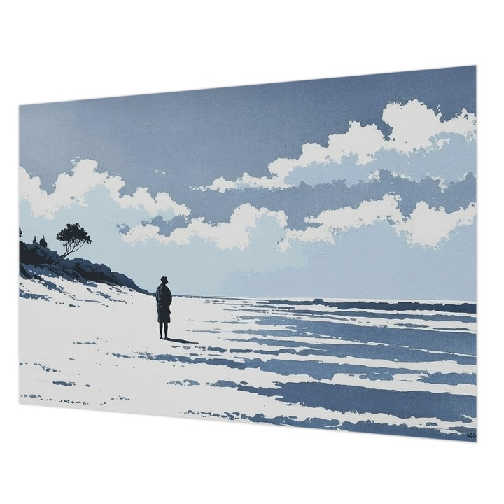 Fotótapéta Modern De Perete, Wallfluent, Liniste pe plaja, Albastru, 312 x 219 cm, Decorativ, Pentru Birou, 010100060080000284777