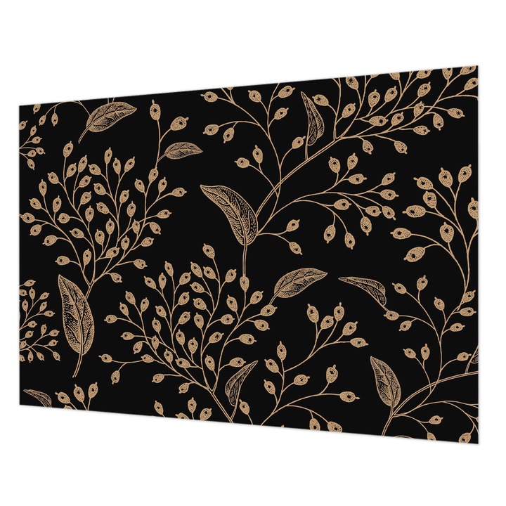 Vlies Fotótapéta De Perete, Wallfluent, Eleganta botanica, Negru, 312 x 219 cm, Elegant, Pentru Uz Intern, 010100060080000012673