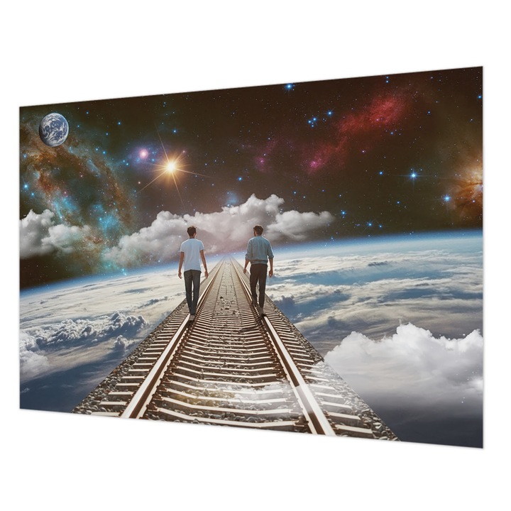 Tapéta Falra, Wallfluent, Űrutazás, Fehér, 208 x 146 cm, Vlies, Élénk Színek, 010100060040000284734