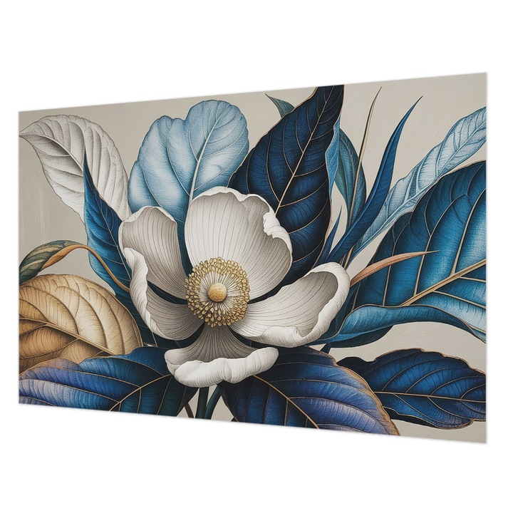 Dekor Tapéta, Wallfluent, Elegáns növényvilág, Fehér, 104 x 70 cm, Nem Szőtt, Modern Tapétatekercs, 010100060020000285080