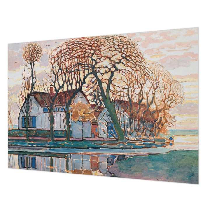 Dekor Tapéta, Wallfluent, Idilli táj, Fehér, 208 x 146 cm, Vlies, Nappaliba, Szobába, 010100060040000031746