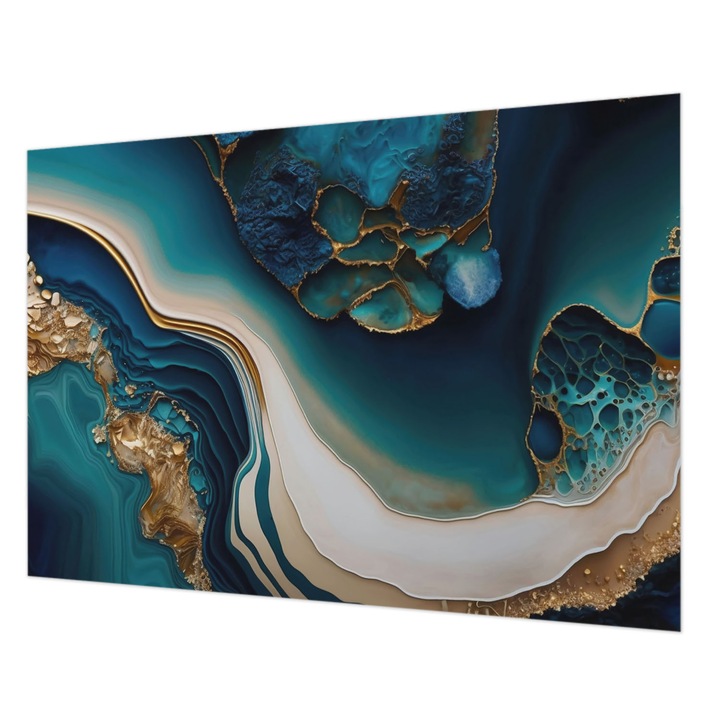 Dekor Tapéta, Wallfluent, Színes absztrakció, Türkiz, 208 x 146 cm, Vlies, Modern Dizájn, 010100060040000282564