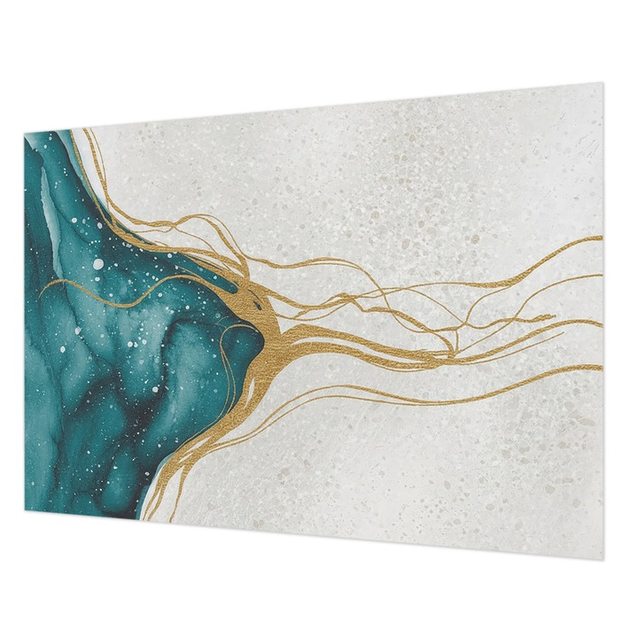 Tapéta Falra, Wallfluent, Türkiz vonalak, Kék, 208 x 146 cm, Nem Szőtt, Fali Dekoráció, 010100060040000284855