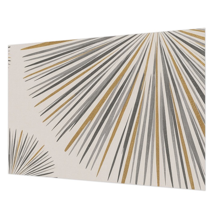 Dekor Tapéta, Wallfluent, Geometrikus legyezők, Fehér, 208 x 146 cm, Vlies, Falra, 010100060040000284835