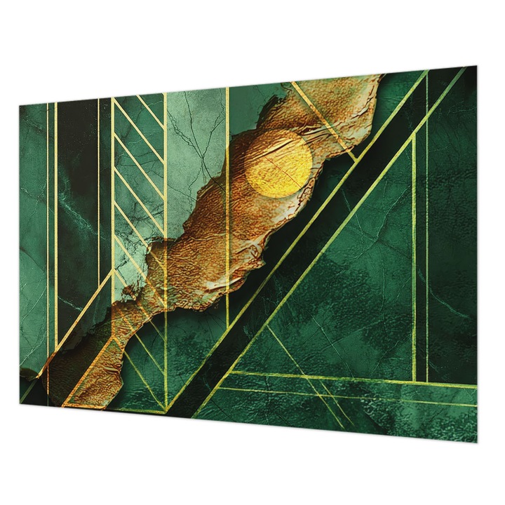 Modern Tapétatekercs De Perete, Wallfluent, Tensiune geometrica, Verde, 312 x 219 cm, Elegant, Usor De Instalat, 010100060080000284958