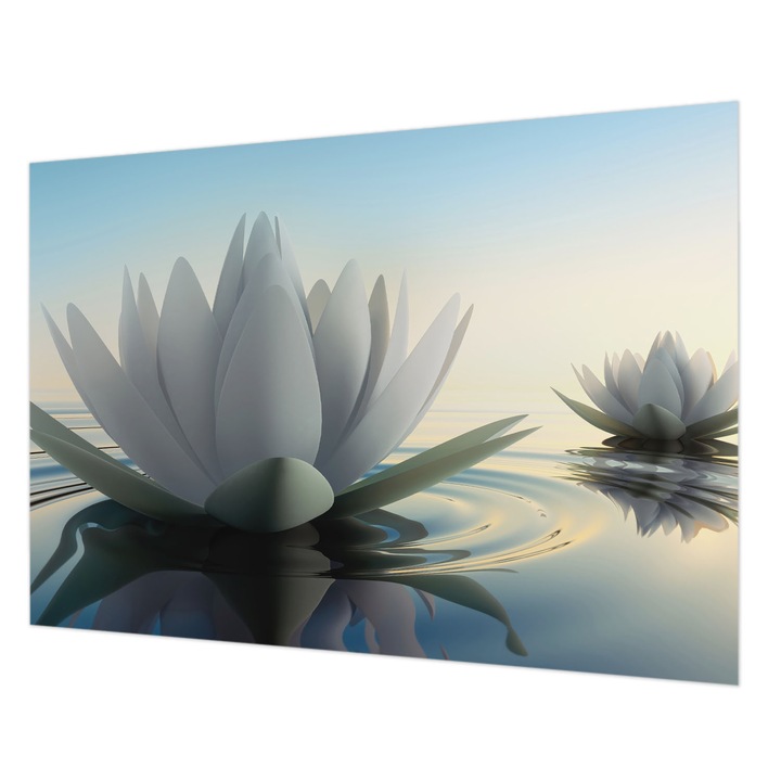 Fotótapéta De Perete, Wallfluent, Nuferi, Alb, 312 x 219 cm, Elegant, Pentru Dormitor, Bucatarie, 010100060080000001825