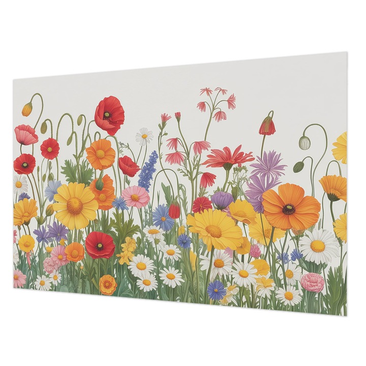 Dekor Tapéta, Wallfluent, Virágos rét, Sárga, 104 x 70 cm, Vlies, Modern Tapétatekercs, 010100060020000285195