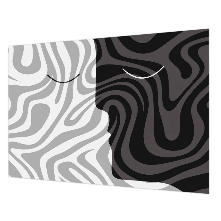 Fotótapéta Falra, Wallfluent, Absztrakt arcok, Szürke, 208 x 146 cm, Vlies, Élénk Színek, 010100060040000285017