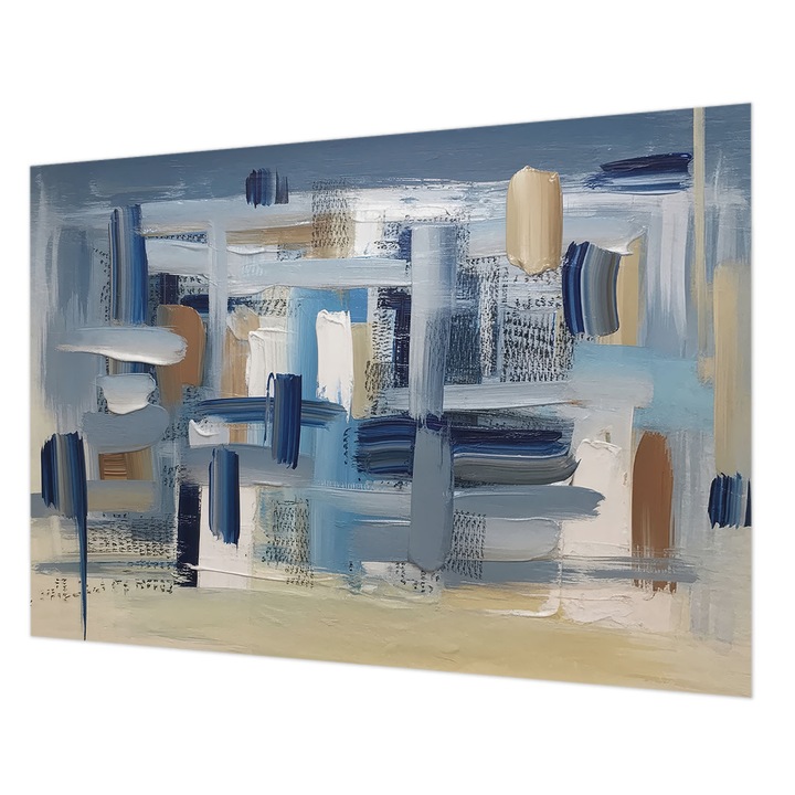 Tapéta Falra, Wallfluent, Absztrakciós ecsetek, Kék, 208 x 146 cm, Nem Szőtt, Fali Dekoráció, 010100060040000284993