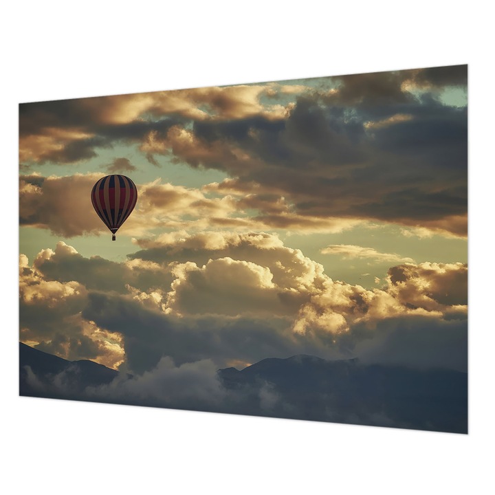 Rola Tapet Modern de Perete, Wallfluent, Balon in nori, Gri, 312 x 219 cm, Decorativ, Lavabil