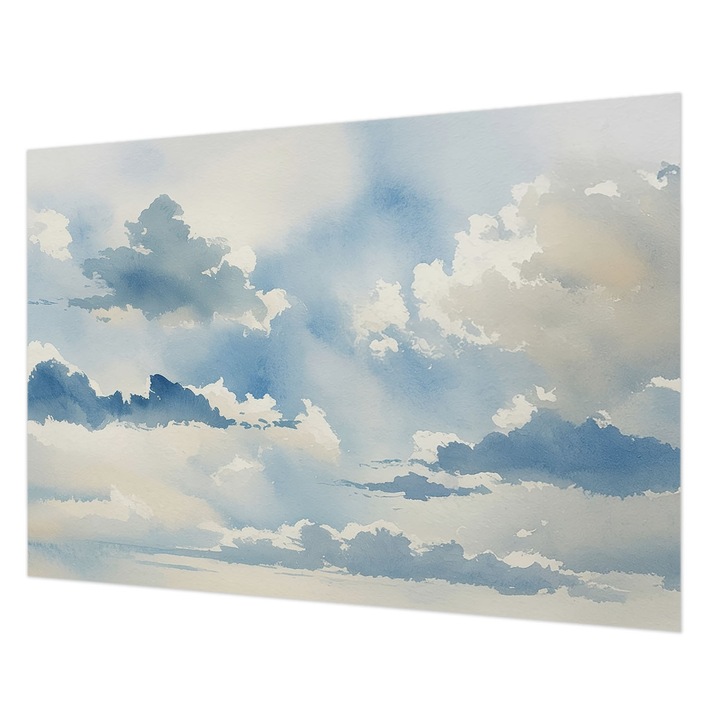 Dekor Tapéta, Wallfluent, Mennyei felhők, Kék, 208 x 146 cm, Vlies, Modern Tapétatekercs, 010100060040000284966