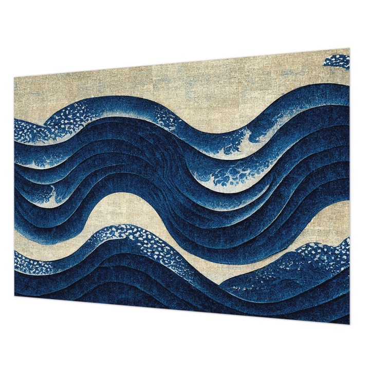 Tapéta Falra, Wallfluent, Óceáni formák, Tengerészkék, 208 x 146 cm, Vlies, Klasszikus, 010100060040000285228