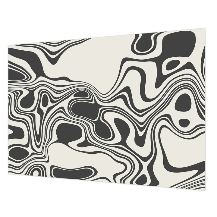 Tapéta Falra, Wallfluent, Dinamikus vonalak, Fekete és fehér, 208 x 146 cm, Vlies, Modern Tapétatekercs, 010100060040000285226