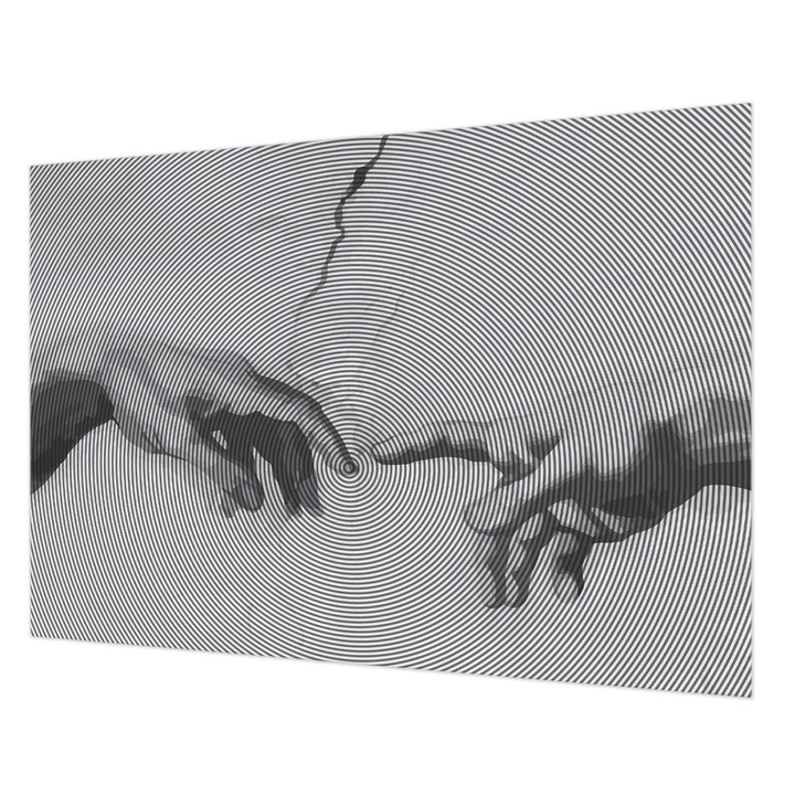 Tapéta Falra, Wallfluent, Hipnotikus kezek, Fekete és fehér, 208 x 146 cm, Vlies, Modern Dizájn, 010100060040000285220