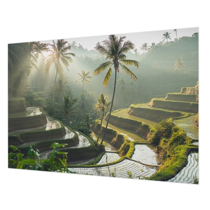 Tapet Vlies De Perete, Wallfluent, Terase paradisiace, Verde, 312 x 219 cm, Art Deco, Pentru Uz Intern, 010100060080000284915