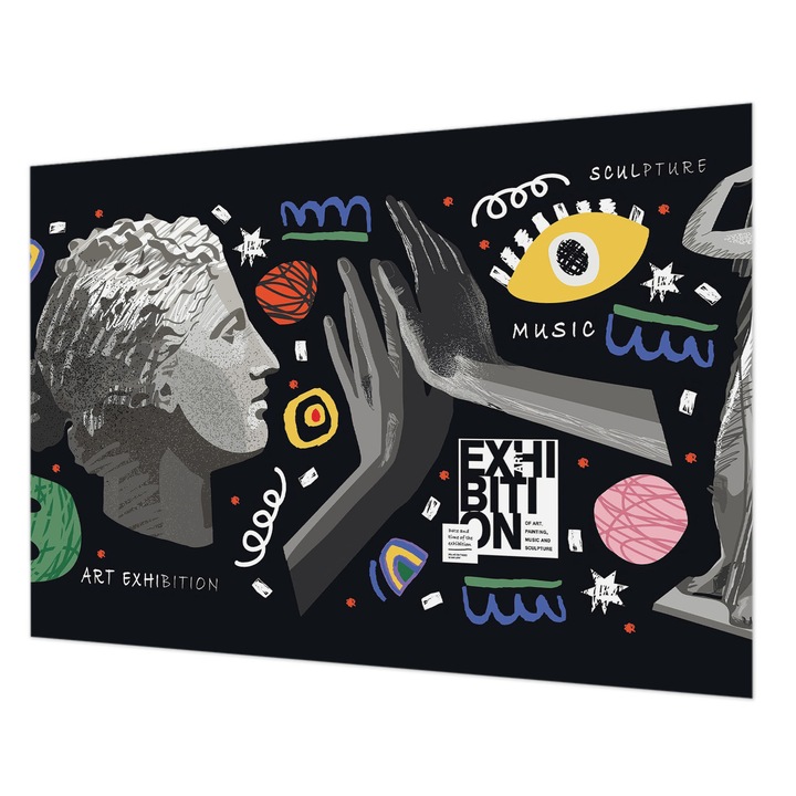 Tapéta Falra, Wallfluent, Egy színes kiállítás, Fekete, 208 x 146 cm, Nem Szőtt, Könnyen Felszerelhető, 010100060040000285233