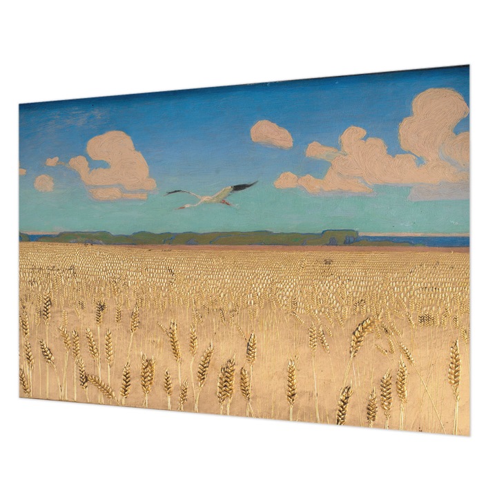 Tapéta Falra, Wallfluent, Búzamező, Fehér, 208 x 146 cm, Vlies, Modern Dizájn, 010100060040000285284