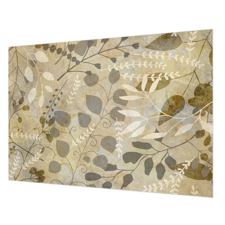 Dekor Tapéta, Wallfluent, Gally levelek, Bézs, 208 x 146 cm, Vlies, Modern Tapétatekercs, 010100060040000285260