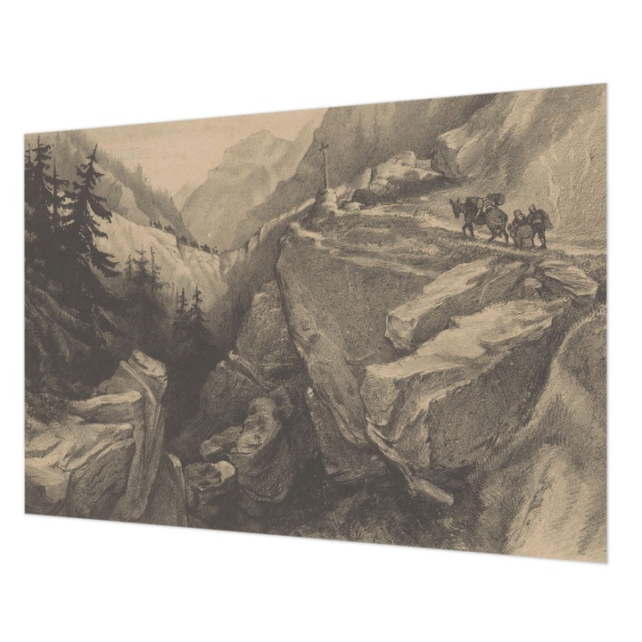 Tapéta Falra, Wallfluent, Festői hegyek, Szürke, 208 x 146 cm, Vlies, Előszobába, Hálószobába, 010100060040000285303