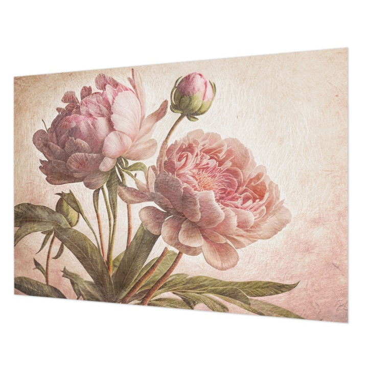 Tapéta Vlies Fali Dekoráció, Wallfluent, Finom pünkösdi rózsák, Rózsaszín, 208 x 146 cm, Nem Szőtt, Modern Belsőépítészeti Dekoráció, 010100060040000285343