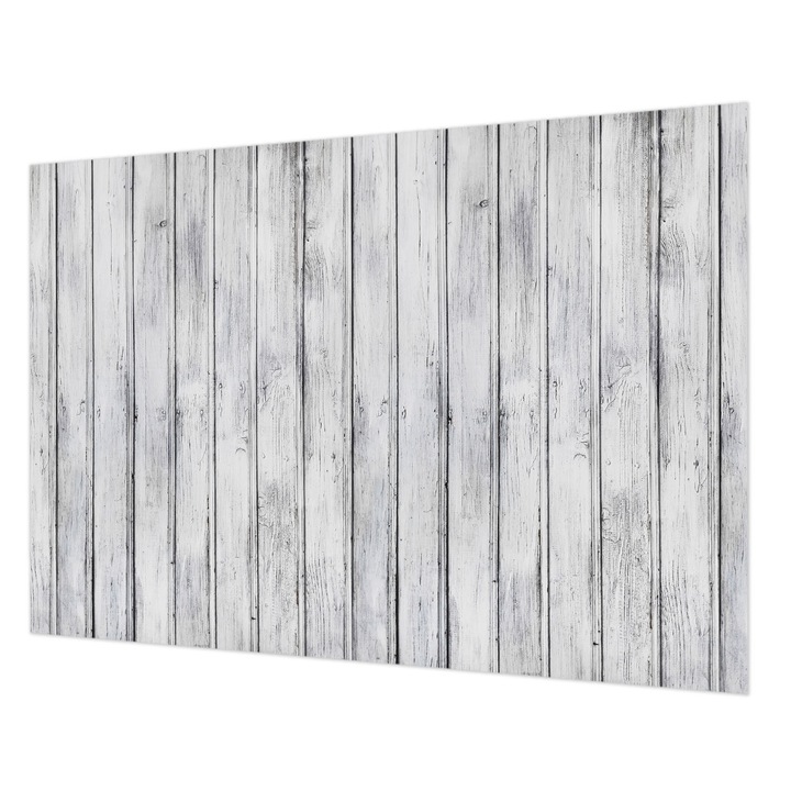 Tapéta Vlies Fali Dekoráció, Wallfluent, Fa táblák, Fehér, 208 x 146 cm, Nem Szőtt, Modern Tapétatekercs, 010100060040000282496