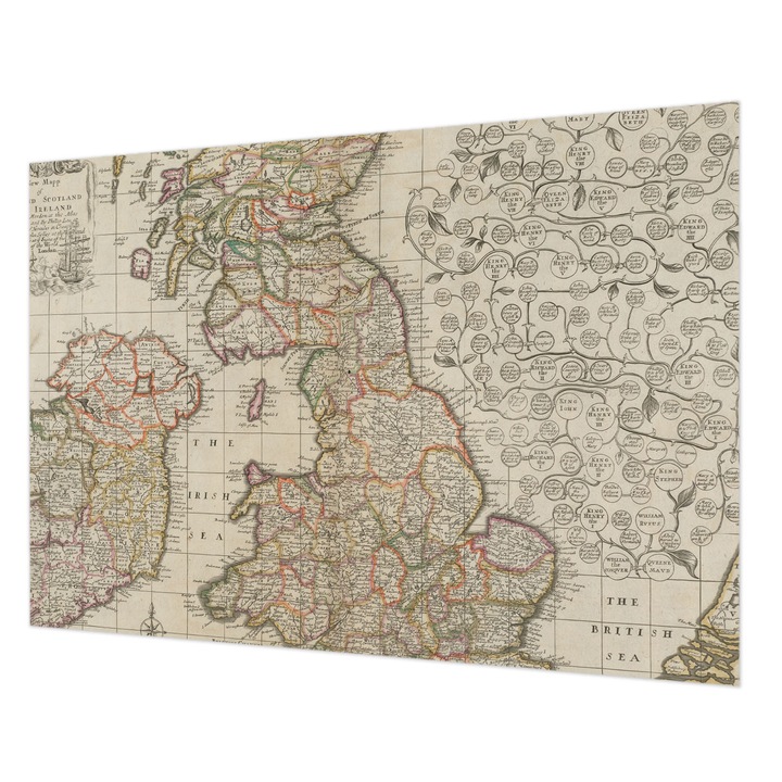 Dekor Tapéta, Wallfluent, Antik térkép, Bézs, 208 x 146 cm, Vlies, Modern Dizájn, 010100060040000285368