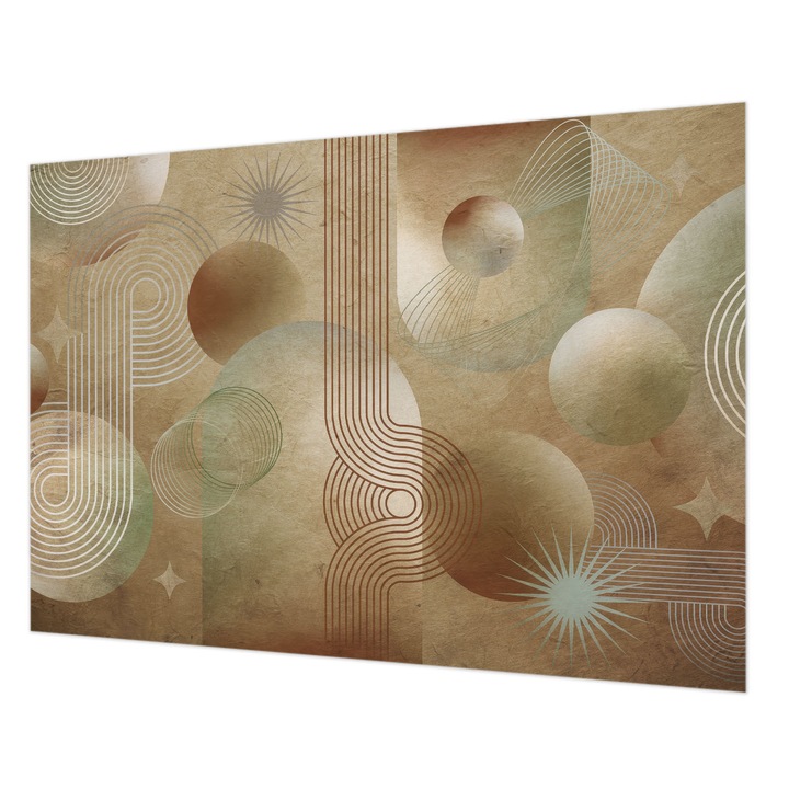 Fotótapéta Falra, Wallfluent, Geometrikus minta, Bézs, 208 x 146 cm, Vlies, Modern Tapétatekercs, 010100060040000285321