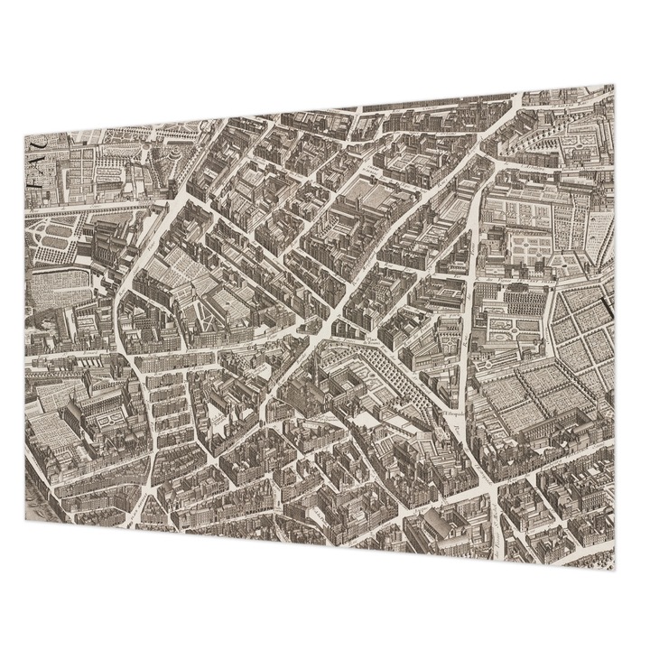 Tapéta Falra, Wallfluent, Városi labirintus, Barna, 208 x 146 cm, Vlies, Modern Dizájn, 010100060040000285403