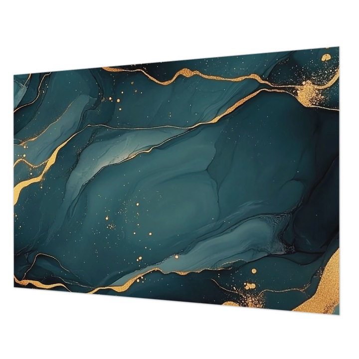 Dekor Tapéta, Wallfluent, Sötétkék absztrakció, Türkiz, 312 x 219 cm, Nem Szőtt, Nappaliba, Szobába, 010100060080000285207